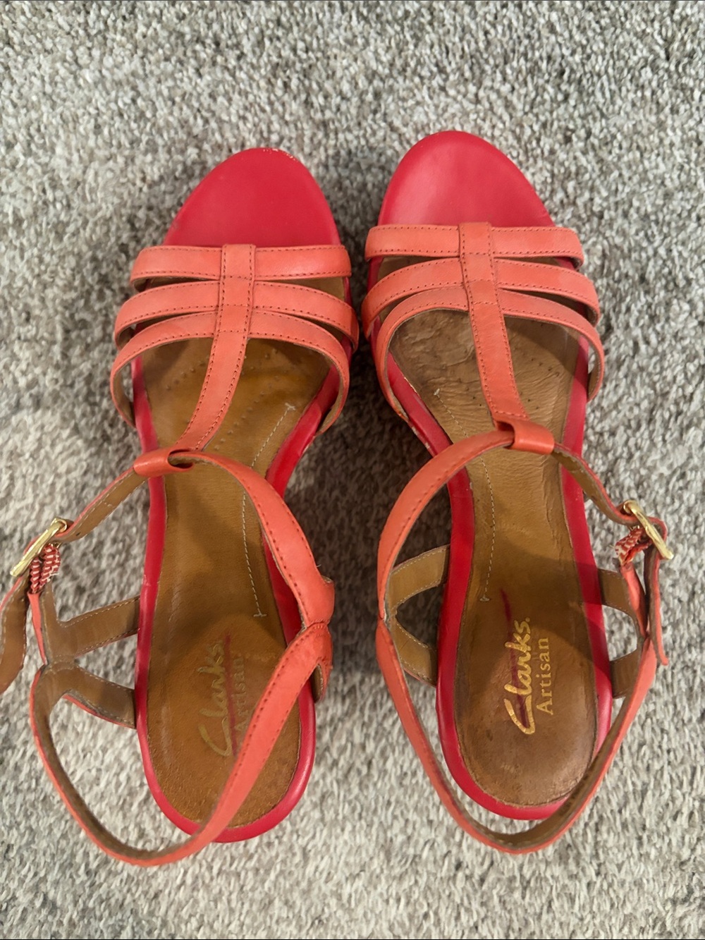 Clarks Coral Patterned Wedge Sandals - Picture 7 of 7
